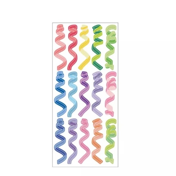 NEW Colourful Rainbow Ribbon Deco Stickers (Large Size) - Picture 1 of 4